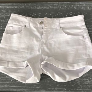 White Jean shorts